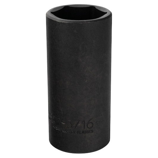 PROTO J7338HT black deep impact socket, cylindrical shape, shown upright on white background.