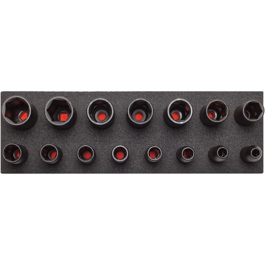 1/2 in. Drive 6-Point Black Oxide Velocity Deep Impact Socket Set With Foam (15 pc.)