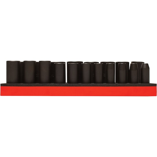 1/2 in. Drive 6-Point Deep Impact Socket Set With Foam (19 pc.)