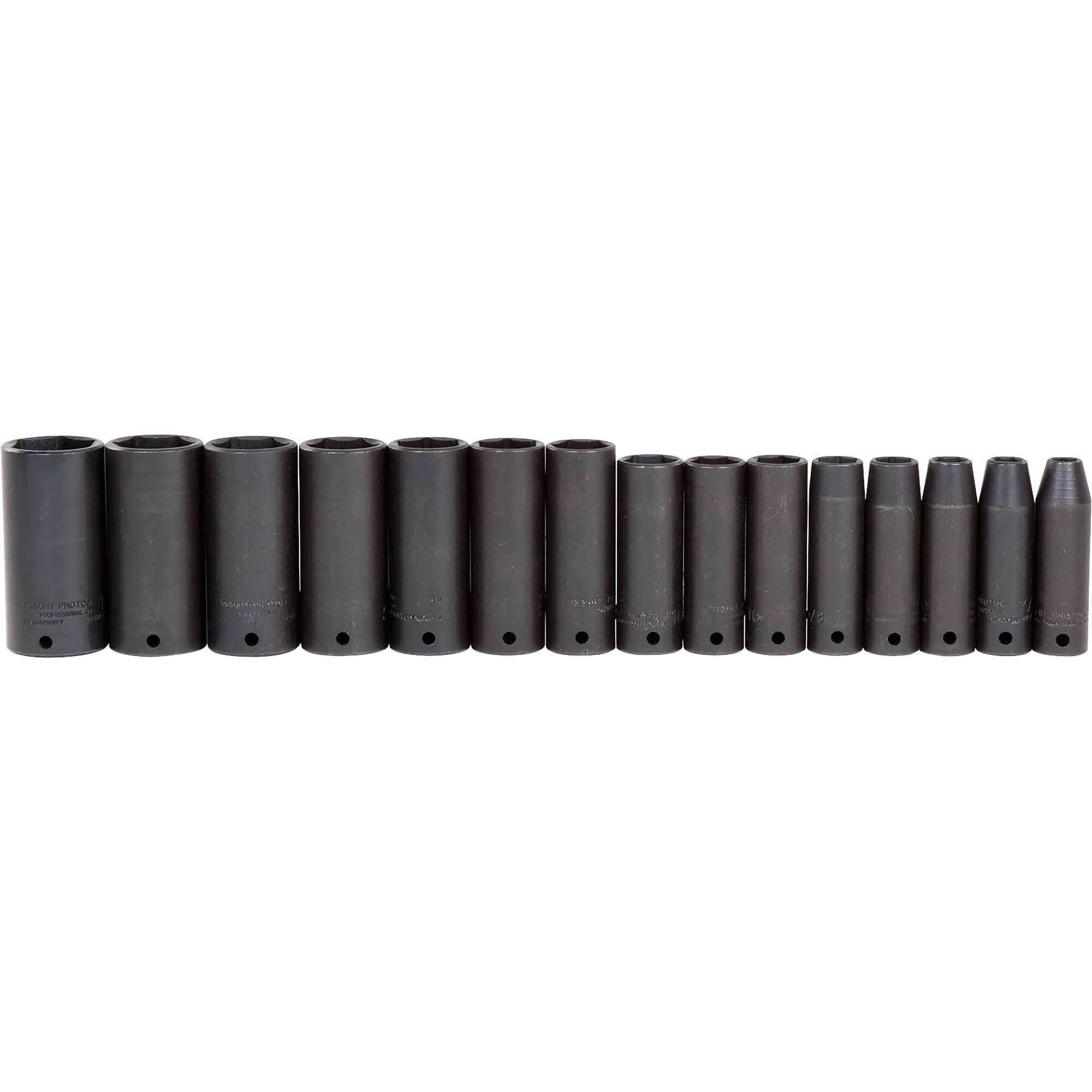 ラスト1点 1/2 in. Drive 6-Point Deep Thin Wall Impact Socket Set (15 pc