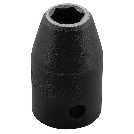PROTO J7412H black impact socket, 3/8 inch, close-up, white background.