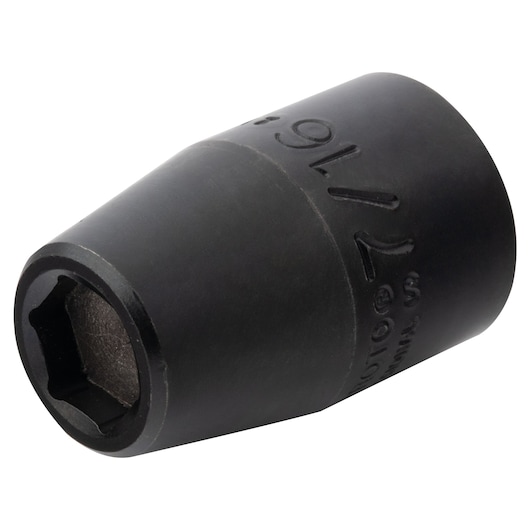 PROTO J7414PF black impact socket with hex opening, 3/8 inch drive, angled view on white background.