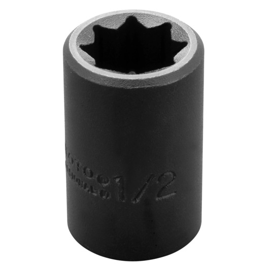 PROTO J7416S black 12-point deep impact socket, cylindrical, white background, top angle.