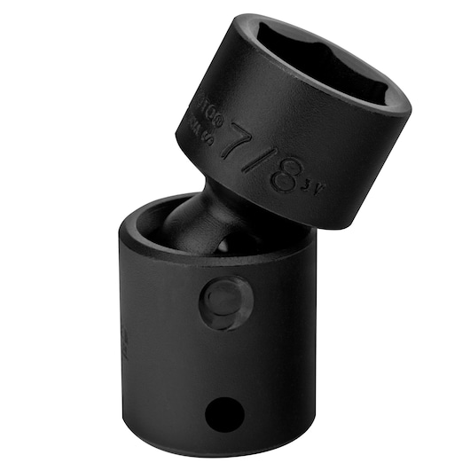 PROTO J74281P black angled impact socket, photography of front view on white background.