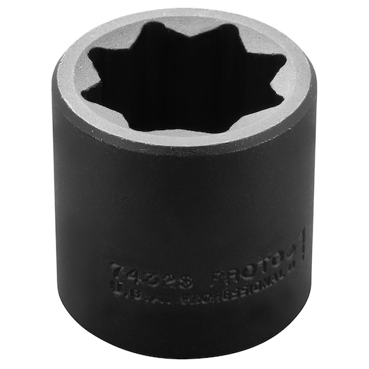 PROTO J7432S black impact socket, 12-point design, photography, front angle on white background.