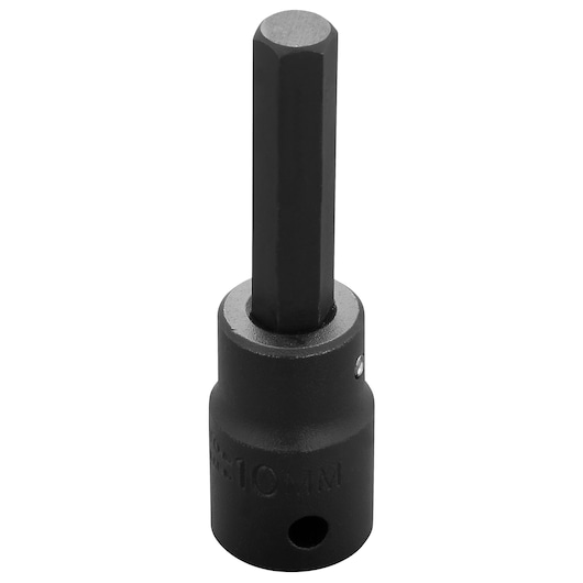 PROTO J7441-10M hex bit socket, black steel, photography of front angle on white background