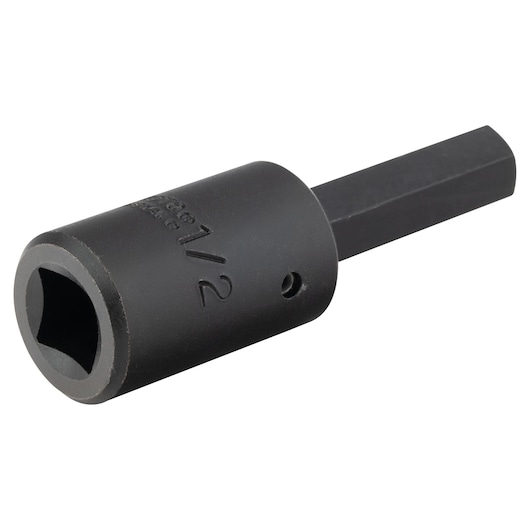 PROTO J74411/2 black impact socket with hex shank, product photography on white background.
