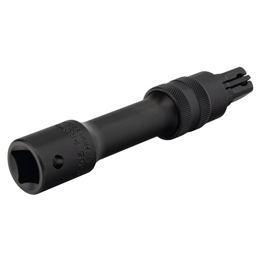 Photo of PROTO J7505 black socket tool with textured grip, shown at an angle on white background.