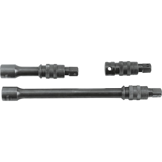 PROTO J7515 black steel extension bar and adapters set, photography, white background, front angle
