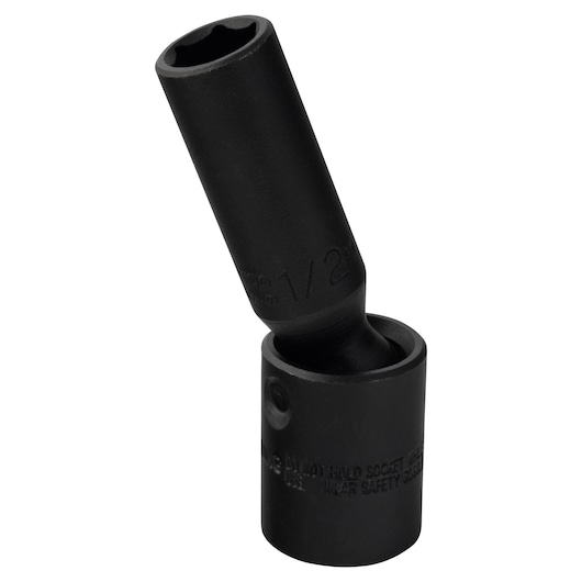 PROTO J75275P black flex socket tool on white background, angled upright for clear view of socket and joint.