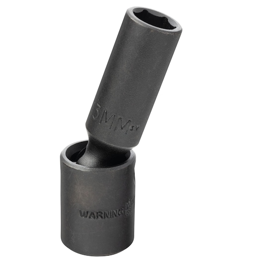 PROTO J75413MP photography of black 15mm swivel socket, side angle on white background.
