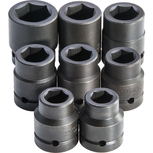 Proto® 1" Drive 8 Piece Impact Socket Set - 6 Point