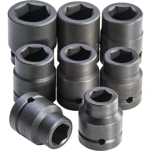 Proto® 1" Drive 8 Piece Impact Socket Set - 6 Point