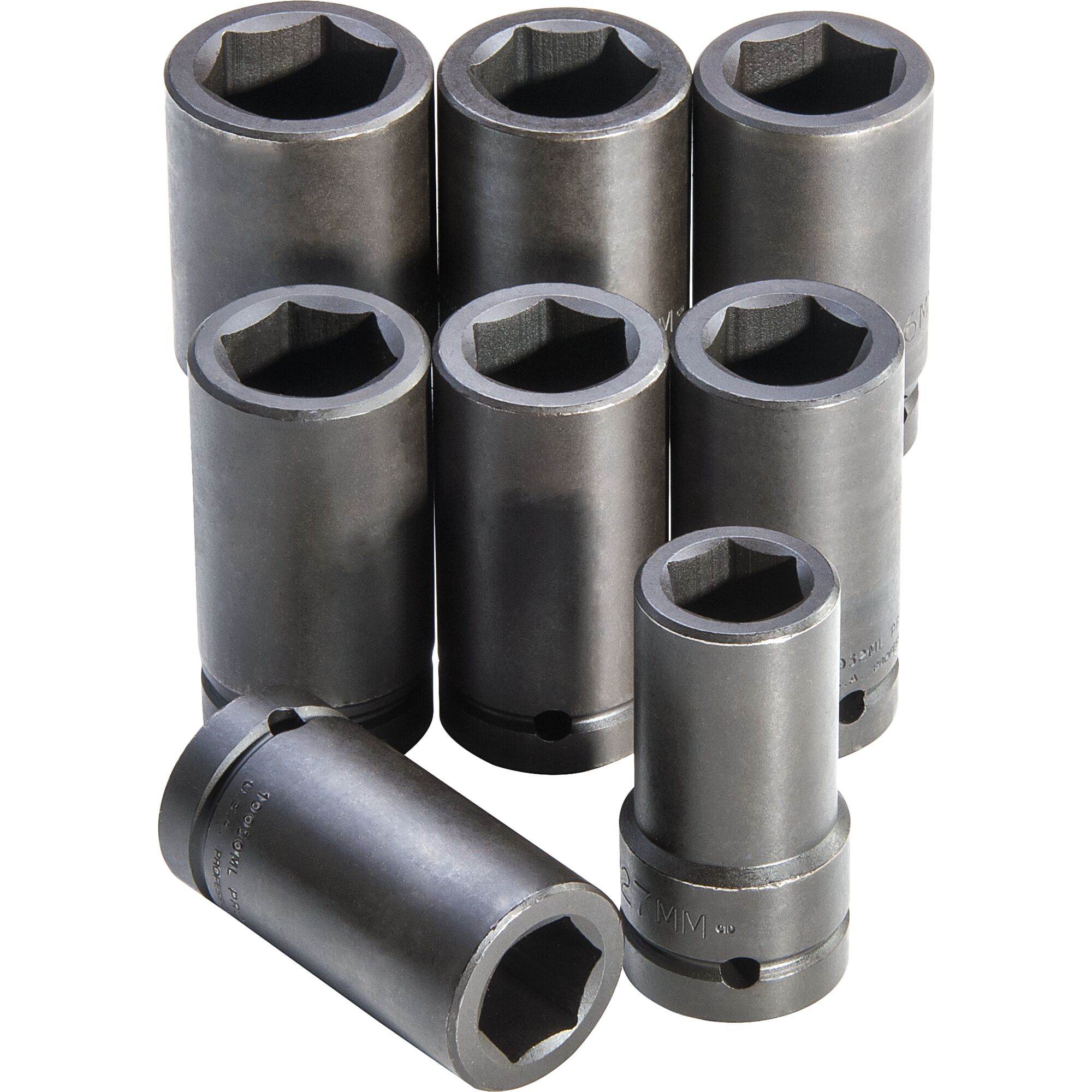 PROTO® 1 in. Drive 6-Point Deep Metric Impact Socket Set (8