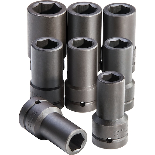 Proto® 1" Drive 8 Piece Deep Impact Socket Set - 6 Point