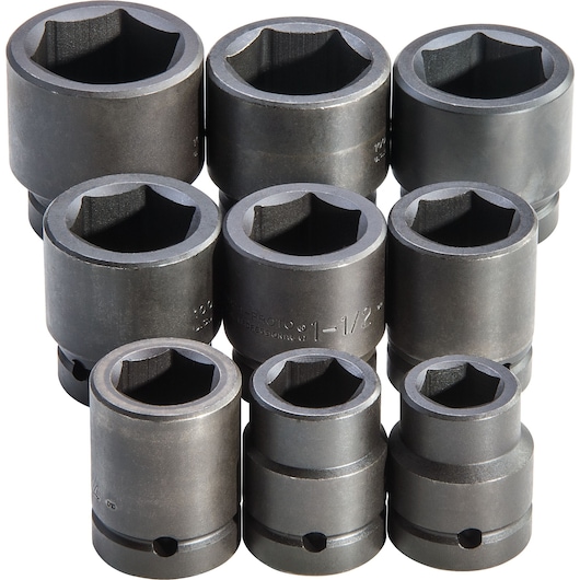 Proto® 1" Drive 9 Piece Impact Socket Set - 6 Point