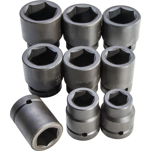 Proto® 1" Drive 9 Piece Impact Socket Set - 6 Point