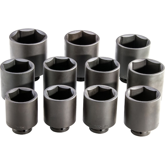 Proto® 1" Drive 11 Piece Deep Impact Socket Set - 6 Point