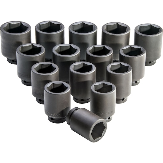 Proto® 1" Drive 15 Piece Deep Impact Socket Set - 6 Point