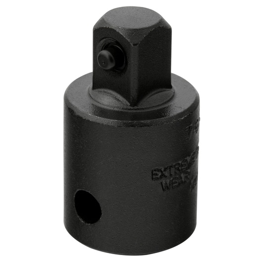 PROTO J7651 black steel socket adapter, side angle, tool accessory for impact wrenches.