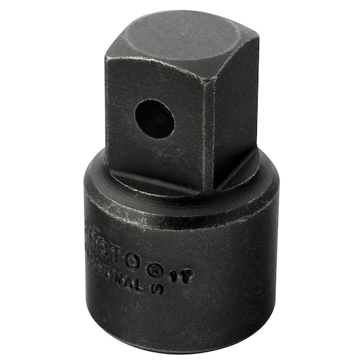 PROTO J7656 black steel socket adapter, front angle on white background.