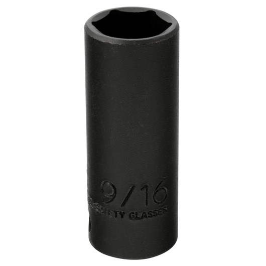 PROTO deep black socket 9/16 inch, SKU J7718HT, front angle on white background.