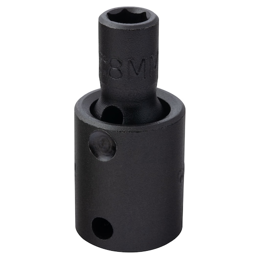PROTO J77408MP black impact socket adapter, cylindrical design, white background, straight angle.