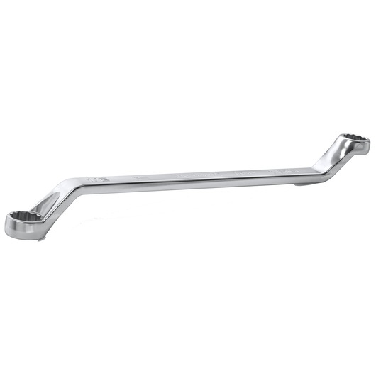 PROTO J8181-T500 offset box wrench, polished chrome finish, shown at angle on white background.