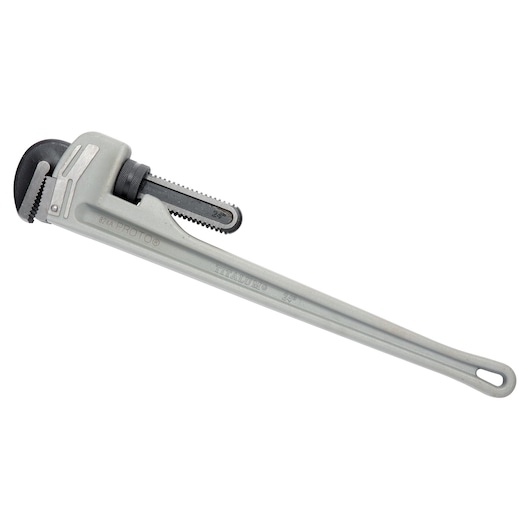 PROTO J824A aluminum pipe wrench, 24-inch, side view on white background.