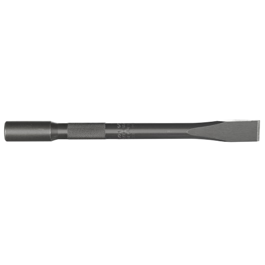 PROTO J86058 cold chisel tool with knurled grip, black finish, side view on white background.