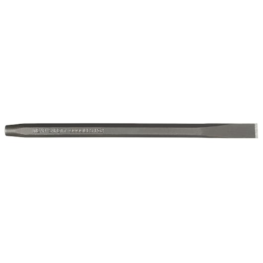 PROTO J86A1-4S2 flat blade chisel, gray steel tool, side angle on white background.