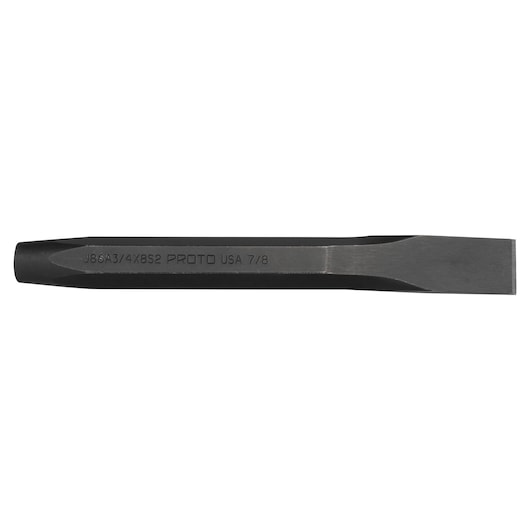 PROTO cold chisel J86A3-4X8S2 black steel, side profile on white background.
