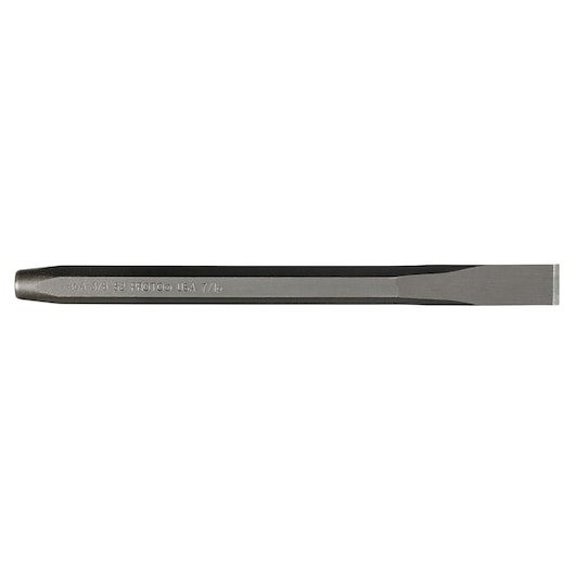 PROTO J86A3-8S2 flat blade chisel tool, silver steel, side angle, on white background.