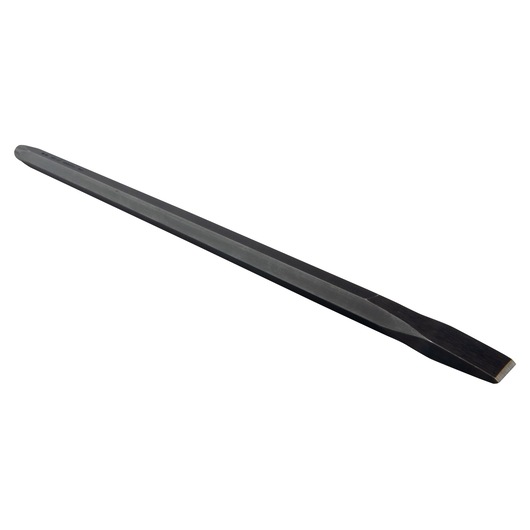 Photo of PROTO J86A7-16X12S2 black hexagonal cold chisel, angled view on white background, metal construction.
