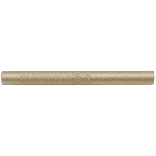 PROTO J9634B brass drift punch tool, cylindrical with textured grip, side view on white background.