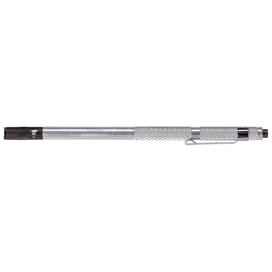 PROTO J9853 steel telescoping pick-up tool, textured grip and clip, side view on white background.
