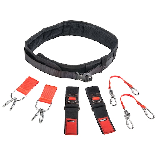 PROTO® Tethering Large Comfort Belt Set With (2) Belt Adapter (JBELTAD2) and D-Ring Wrist Strap System (2) JWS-DR and (2) JLANWR6LB