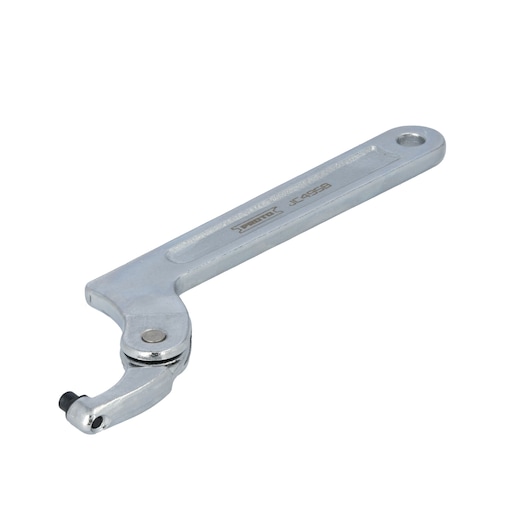Metal adjustable pin spanner wrench with a silver finish, branded with Proto and model number JC495B, designed for turning parts with holes on their faces.
