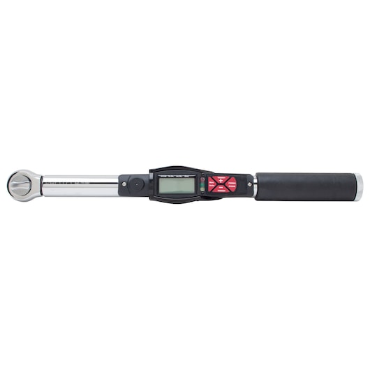 PROTO JH4-250RB digital torque wrench with LCD display and black grip, side angle on white background.