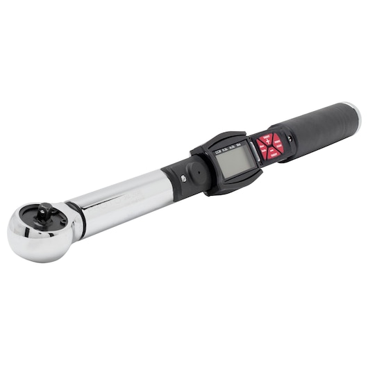 PROTO JH4-250RB digital torque wrench with display and red control buttons, side angle on white background.