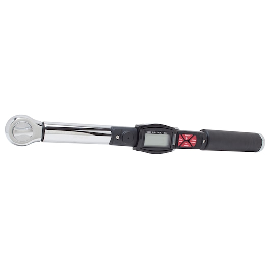 PROTO JH4-250RB digital torque wrench, chrome finish, LCD screen, black handle, side angle photography