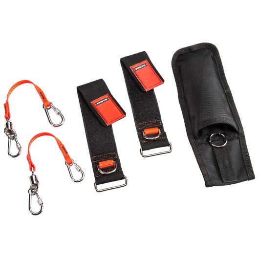 Proto® Tethering D-Ring Pouch Set with One Pocket, Retractable Lanyard, and D-Ring Wrist Strap System with (2) JWS-DR and (2) JLANWR6LB