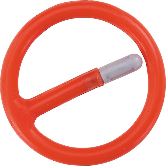 PROTO JRR07520 orange round pin retaining ring with grey tip, studio angle on white background.