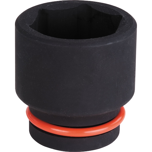 PROTO JRR10028 black impact socket with orange ring, front angle on white background.