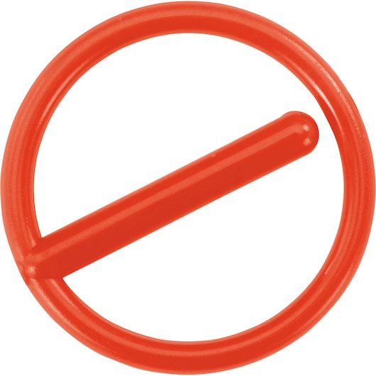 PROTO JRR37560 red round plastic pin photographed on white background.