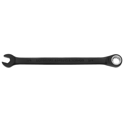 Proto® Black Chrome Combination Non-Reversible Ratcheting Wrench 1/4" - Spline