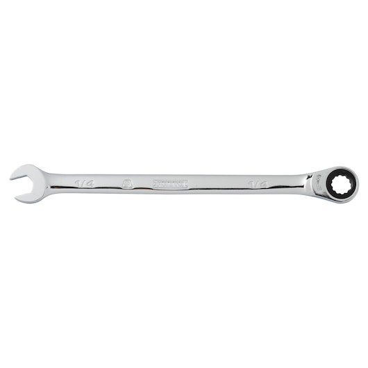 PROTO JSCR08T chrome ratcheting combination wrench, 1/4 inch, side view on white background