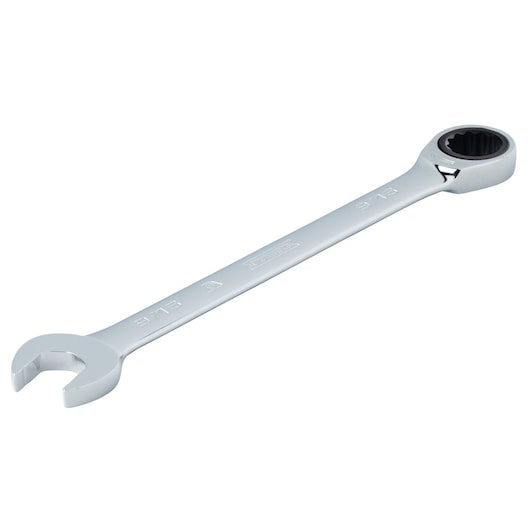 PROTO JSCR18T combination ratcheting wrench, silver finish, product angle on white background