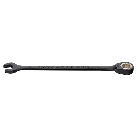 PROTO JSCRM08 black combination wrench with anti-slip design, product photo on white background.