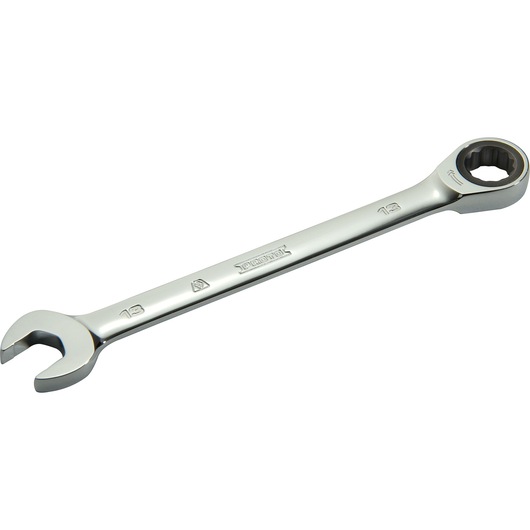 13mm 12-Point Full Polish Non-Reversible Combination Ratchet Wrench